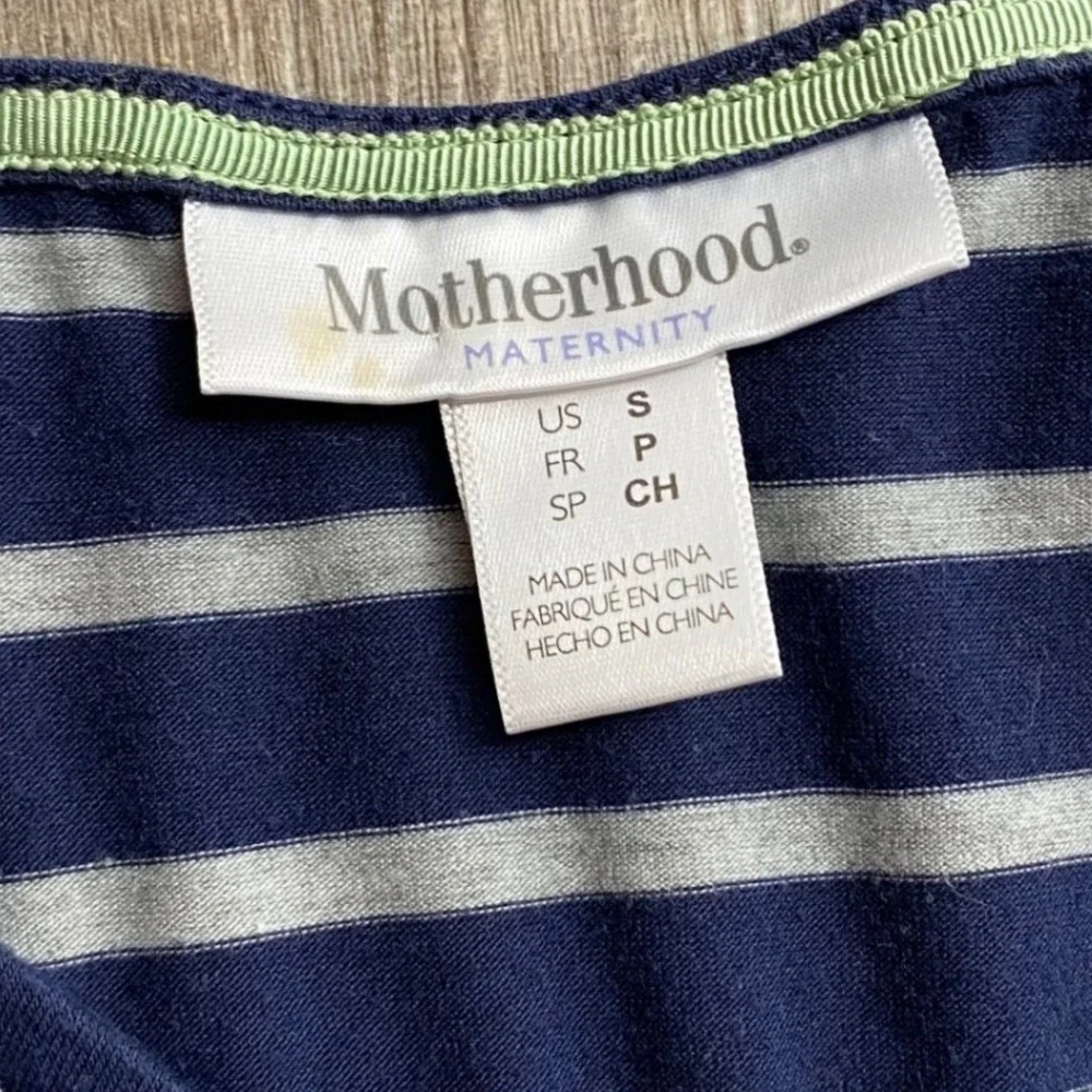 Motherhood Maternity Navy Blue White Striped Sleeveless Maxi Dress Small, Spring - Picture 4 of 6